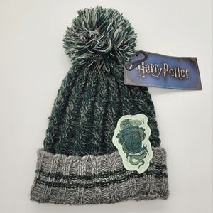 HARRY POTTER | Slytherin knit heathered pompom beanie toque winter hat